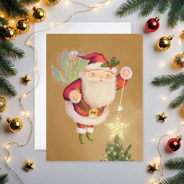 Cartes Pour Fêtes Annuelles Noël Père Noël Fairy Blat Flat (Créateur téléchargé)