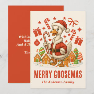 Cartes Pour Fêtes Annuelles Noël père Noël Goose