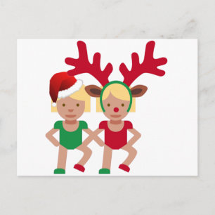 Cartes Pour Fêtes Annuelles noël père Noël jumeaux émoji
