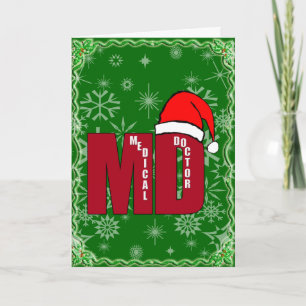 CARTES POUR FÊTES ANNUELLES NOËL PÈRE NOËL MD - MÉDECIN MÉDICALE