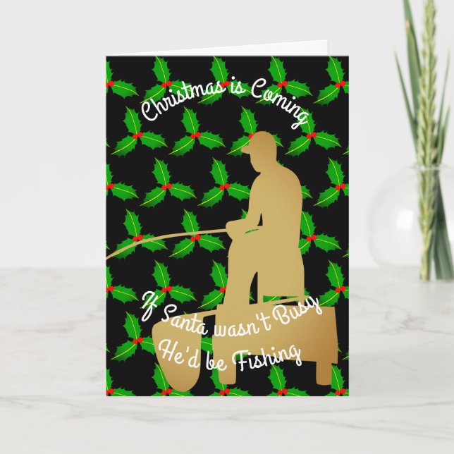 Cartes Pour Fêtes Annuelles Noël Père Noël pêcherait (Devant)