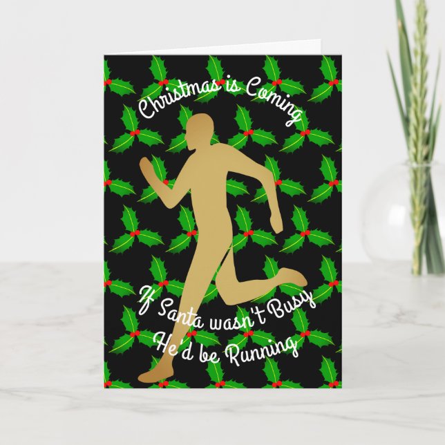 Cartes Pour Fêtes Annuelles Noël Père Noël serait en marche (Devant)