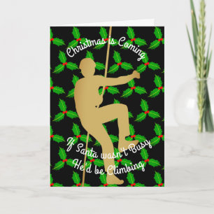 Cartes Pour Fêtes Annuelles Noël Père Noël serait escalade de roche