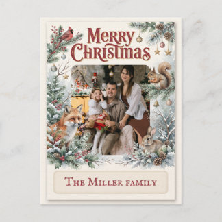 Cartes Pour Fêtes Annuelles Noël personnalisé avec photo de faune forestière r