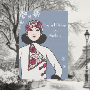 Cartes Pour Fêtes Annuelles Noël personnalisé dans le style Art Déco