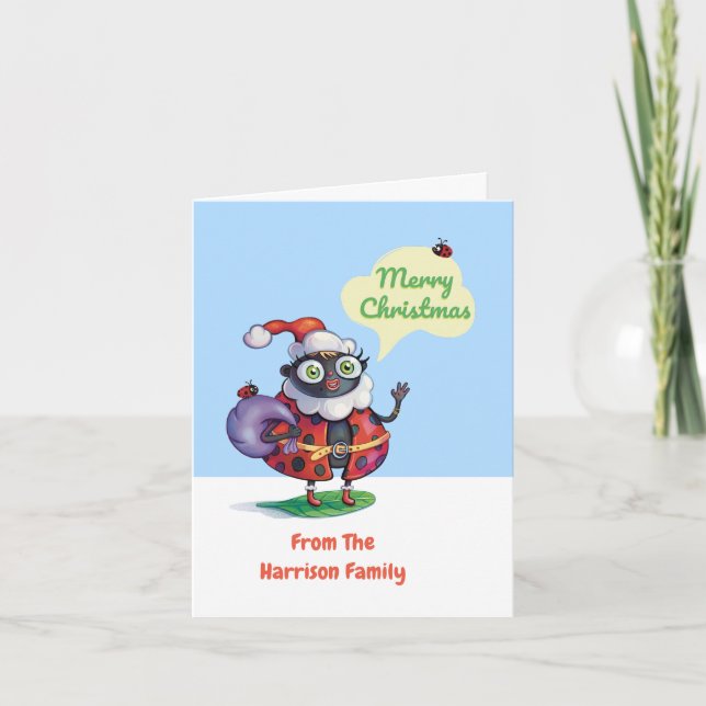Cartes Pour Fêtes Annuelles Noël personnalisé père Noël Ladybug (Devant)