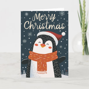 Cartes Pour Fêtes Annuelles Noël personnalisé Pingouin mignon