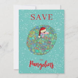 Cartes Pour Fêtes Annuelles Noël personnalisé Sauvez le Pangolin