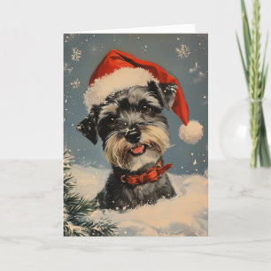 Cartes Pour Fêtes Annuelles Noël personnalisé Schnauzer miniature