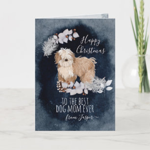 Cartes Pour Fêtes Annuelles Noël personnalisé Tibétain Terrier Maman