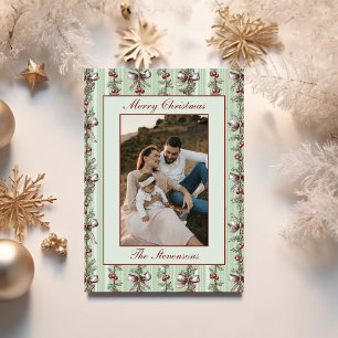 Cartes Pour Fêtes Annuelles Noël Photo Classique Vintage Victorien au Houx