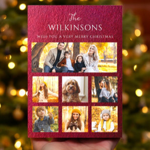 Cartes Pour Fêtes Annuelles Noël photo collage famille moderne