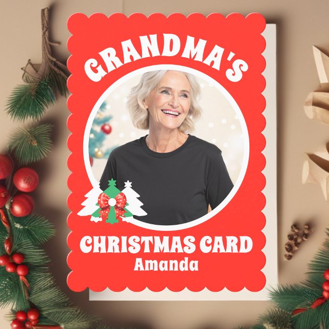 Cartes Pour Fêtes Annuelles Noël photo de grand-mère personnalisée (Créateur téléchargé)