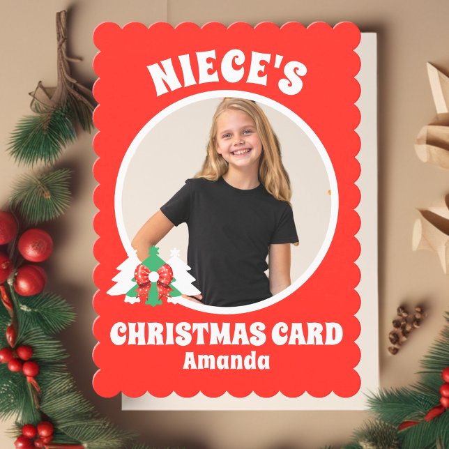 Cartes Pour Fêtes Annuelles Noël photo de la nièce personnalisée (Créateur téléchargé)