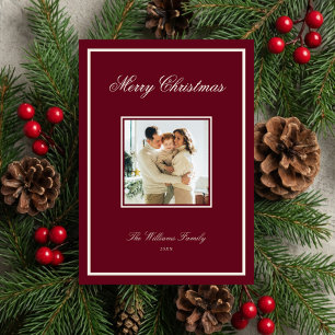 Cartes Pour Fêtes Annuelles Noël Photo Élégant Minimaliste 1