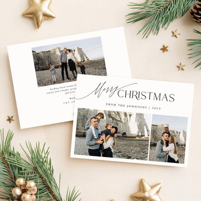 Cartes Pour Fêtes Annuelles Noël photo élégante et tendance (Créateur téléchargé)
