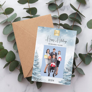 Cartes Pour Fêtes Annuelles Noël photo hiver paysage entreprise QR