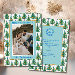Cartes Pour Fêtes Annuelles Noël Photo Pins Citron Dessinés à la Main de Style