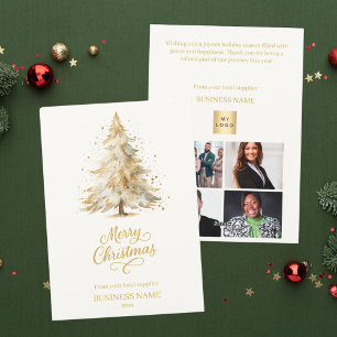 Cartes Pour Fêtes Annuelles Noël pin neige beige photo affaires