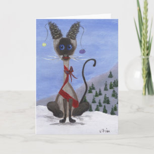 Cartes Pour Fêtes Annuelles Noël Pine Cone Siamese