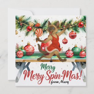 Cartes Pour Fêtes Annuelles Noël Ping Pong thème pour les Amoureux de les chat