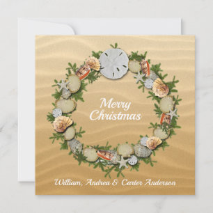 Cartes Pour Fêtes Annuelles Noël Plage Coquillages Étoile de mer Dollar de sa