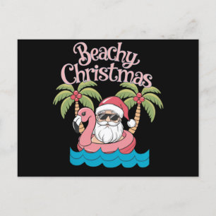 Cartes Pour Fêtes Annuelles Noël Plage Tropical Vacances Santa Plage 