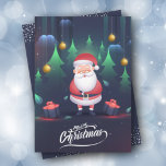 Cartes Pour Fêtes Annuelles Noël plat du Père Noël<br><div class="desc">Le Père Noël est présenté sur le devant de ces cartes de fin de année et votre salut personnalisé sur le dos. *AJOUTER une photo au dos,  aussi. Sélectionnez Matte pour le papier le plus lourd et la haute définition pour une meilleure qualité d'impression.</div>