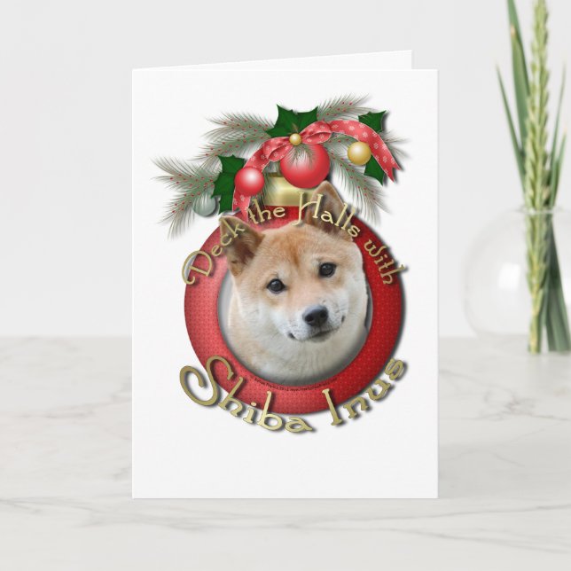Cartes Pour Fêtes Annuelles Noël - plate-forme les halls - Shiba Inu (Devant)