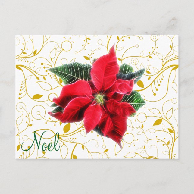 Cartes Pour Fêtes Annuelles Noel Poinsettia (Devant)