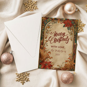 Cartes Pour Fêtes Annuelles Noël poinsettia victorien
