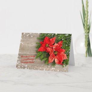 Cartes Pour Fêtes Annuelles Noël polonais - Arbre de Noël avec Poinsettias