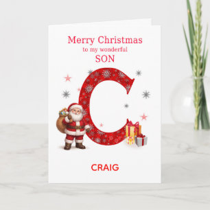 Cartes Pour Fêtes Annuelles Noël pour fils Ajouter un nom commençant par C