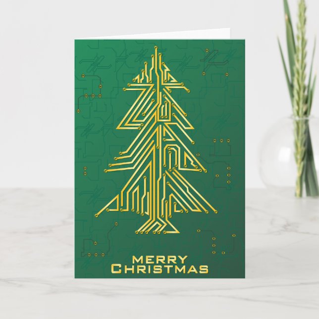 Cartes Pour Fêtes Annuelles Noël pour Geek (Devant)