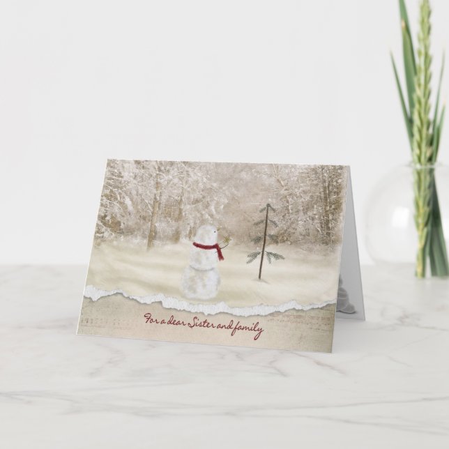 Cartes Pour Fêtes Annuelles Noël pour la soeur et la famille (Devant)