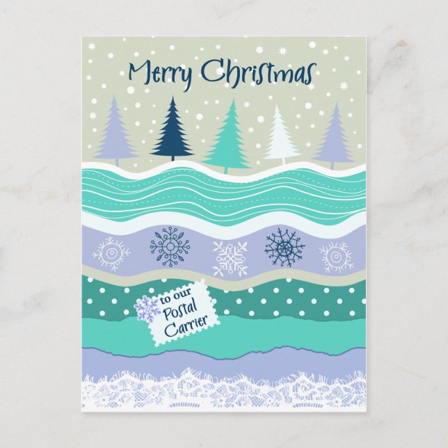 Cartes Pour Fêtes Annuelles Noël pour les flocons de neige postaux Scrapbookg (Devant)