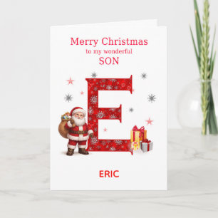 Cartes Pour Fêtes Annuelles Noël pour un fils - Ajoutez un prénom commençant p