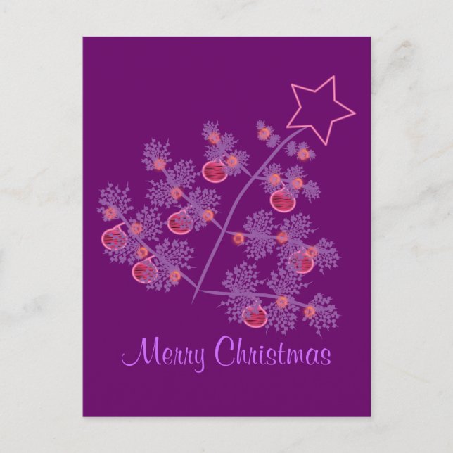 Cartes Pour Fêtes Annuelles Noël pourpre (Devant)