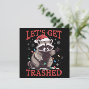 Cartes Pour Fêtes Annuelles Noël Raton laveur sauvage dévasté Meme