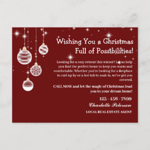 Cartes Pour Fêtes Annuelles Noël Red Immobilier Marketing Agriculture