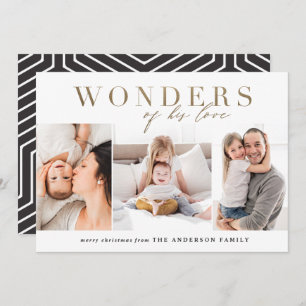 Cartes Pour Fêtes Annuelles Noël religieux chic d'or multi photo moderne