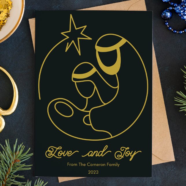 Cartes Pour Fêtes Annuelles Noël religieux élégant et simple de la Nativité (Créateur téléchargé)