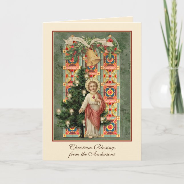 Cartes Pour Fêtes Annuelles Noël religieux Jésus Écriture Prière (Devant)