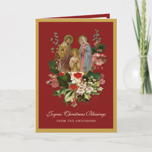 Cartes Pour Fêtes Annuelles Noël religieux Jésus Vierge Marie Saint Joseph