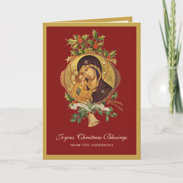 Cartes Pour Fêtes Annuelles Noël religieux Jésus Vierge Marie Vintage (Devant)