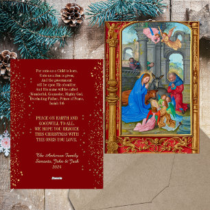 Cartes Pour Fêtes Annuelles Noël Religieux Médiéval chrétien catholique