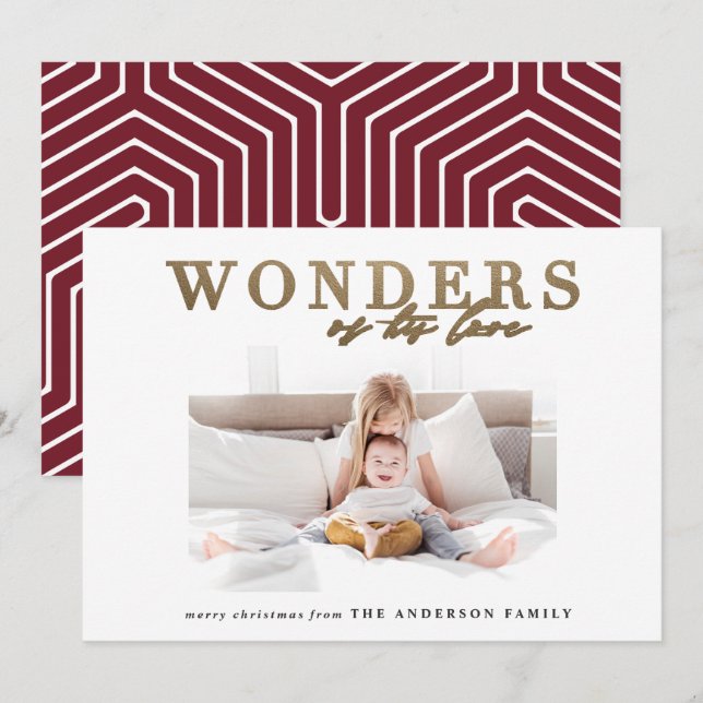 Cartes Pour Fêtes Annuelles Noël religieux moderne chic or multi photo (Devant / Derrière)