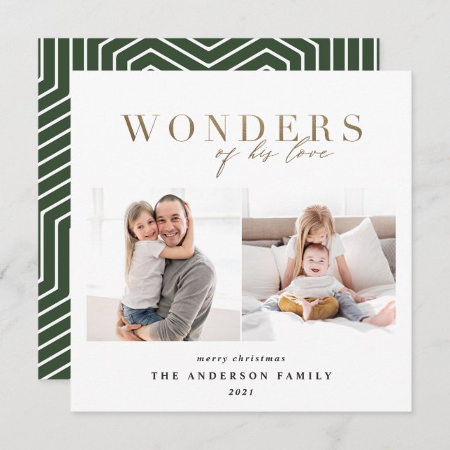 Cartes Pour Fêtes Annuelles Noël religieux moderne or chic multi photo (Devant / Derrière)