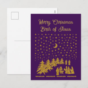 Cartes Pour Fêtes Annuelles Noël religieux, naissance de Jésus