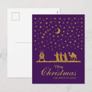 Cartes Pour Fêtes Annuelles Noël religieux, Naissance de Jésus, Trois Rois